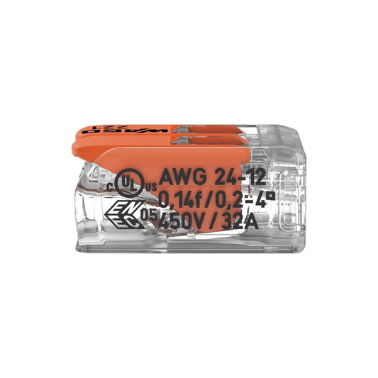 Wago 221 Series Electrical Wire Cable 2 Way Connector - Electrical Cable Store