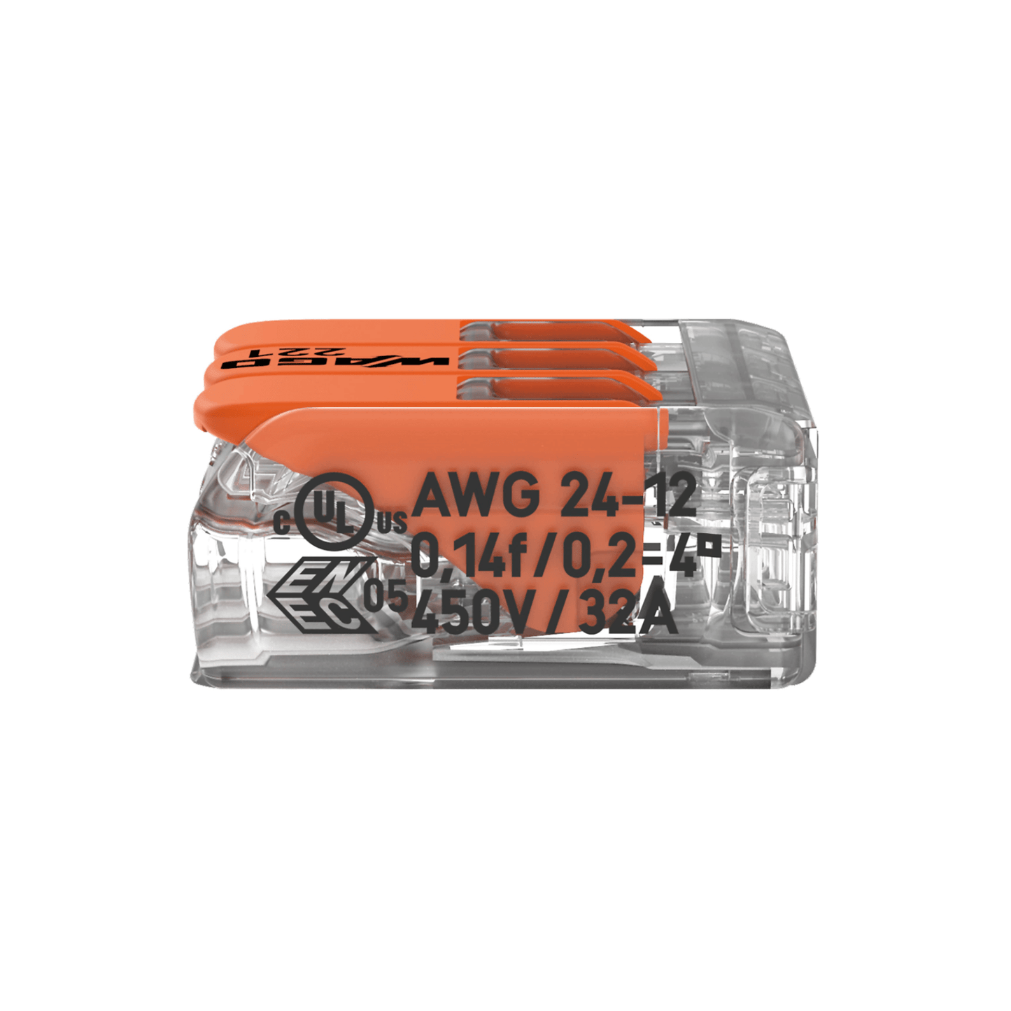 Wago 221 Series Electrical Wire Cable 3 Way Connector - Electrical Cable Store