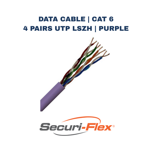 Data Cable | CAT 6 | 4 Pairs UTP LSZH | Purple | 305 Metres | CAT6-UTP-LSZH