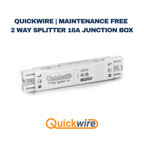 Quickwire | Maintenance Free 2 Way Splitter 16A Junction Box - Electrical Cable Store