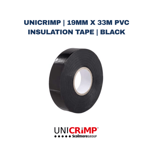 Unicrimp | 19mm x 33m PVC Insulation Tape | Black - Electrical Cable Store
